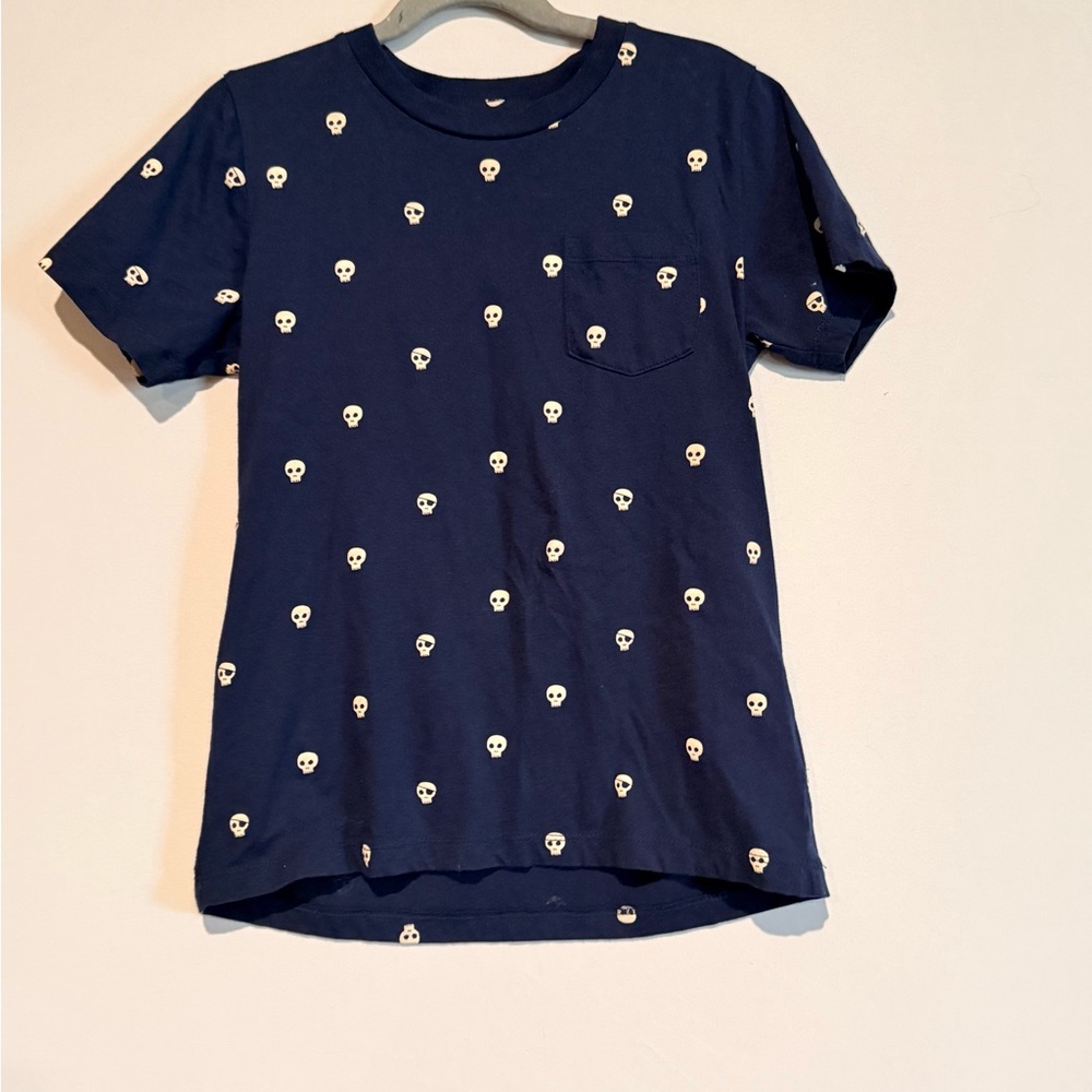 Crewcuts glow in the darkNavy Blue Kids T-Shirt with Skull Print